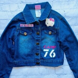 EUC Girls XSmall Hello Kitty LS Denim Jean Jacket